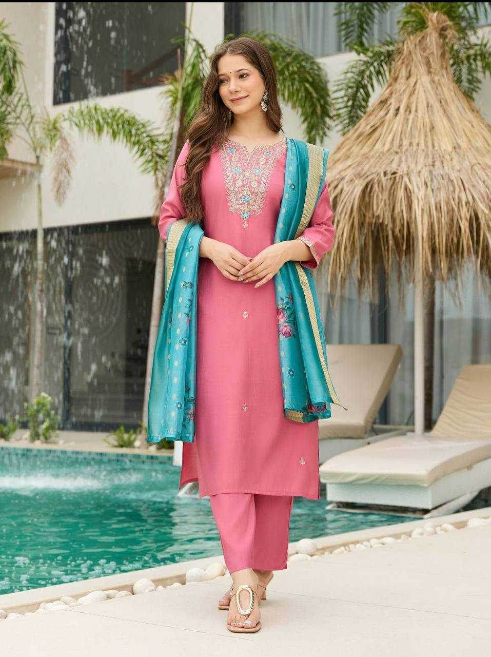 Viscose Designer Embroidered Kurti - MYLUXURY LANE ENTERPRISE